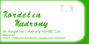 kordelia mudrony business card